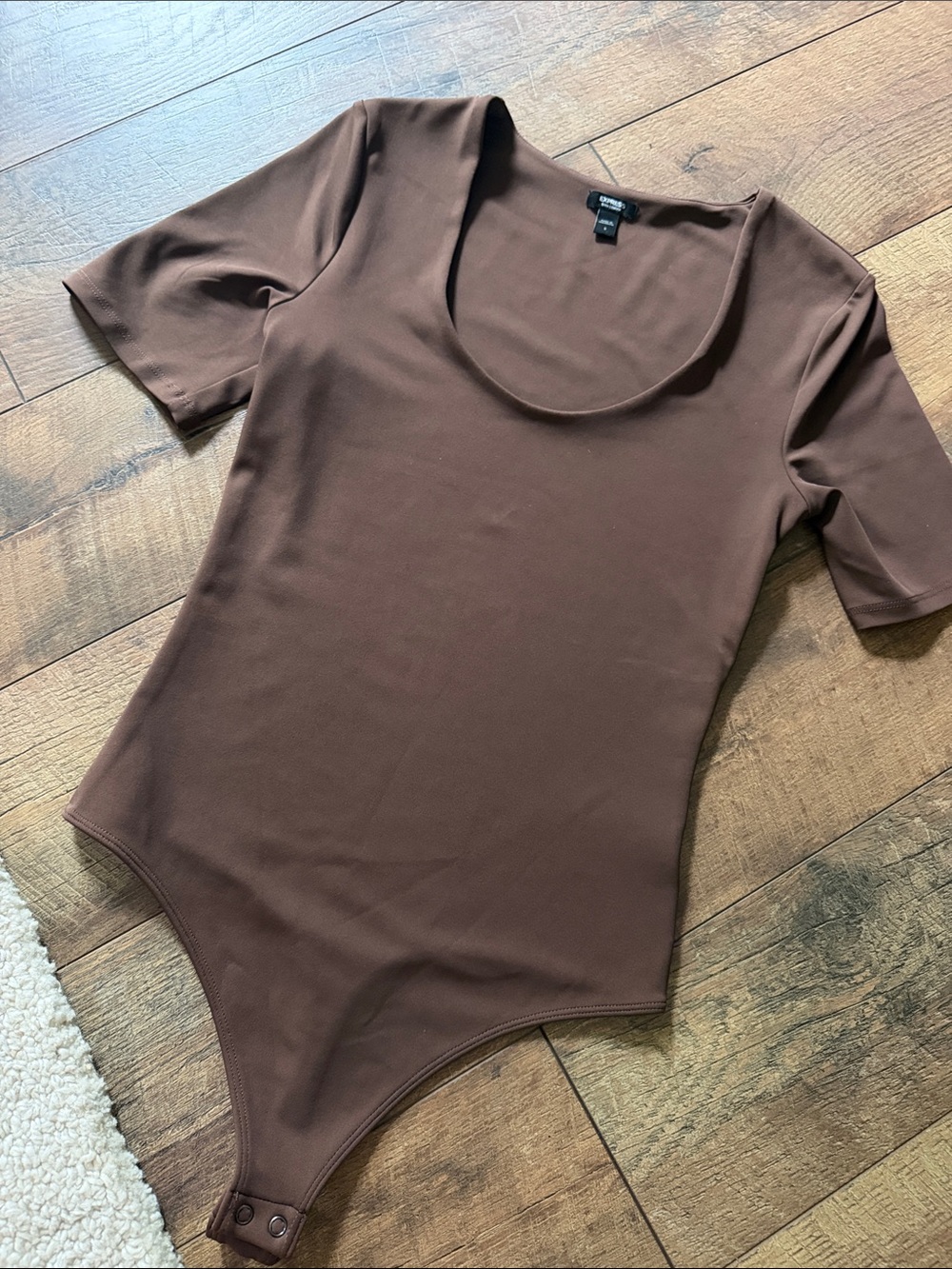 Express Brown Scoop Neck Bodysuit - small